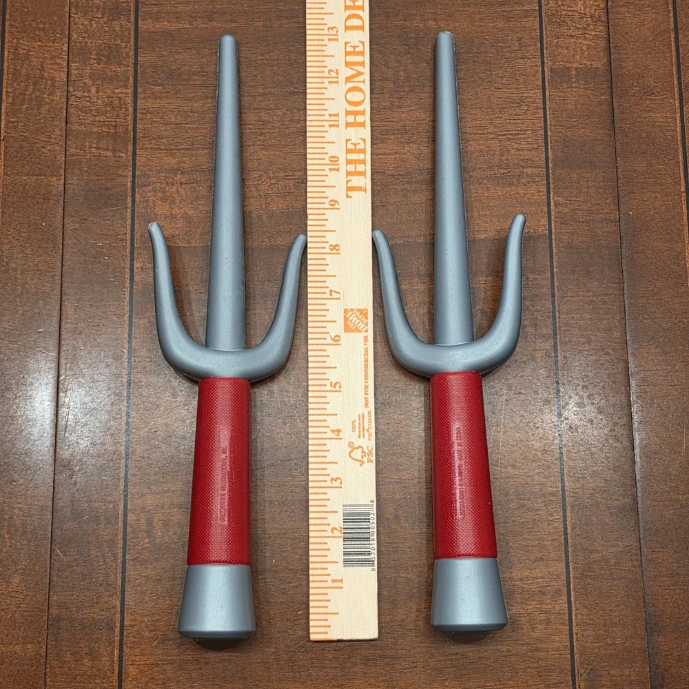 Greenbrier Toy Sai Set TMNT Turtle Silver Red Ninja Costume Plastic Prop DAGGERS